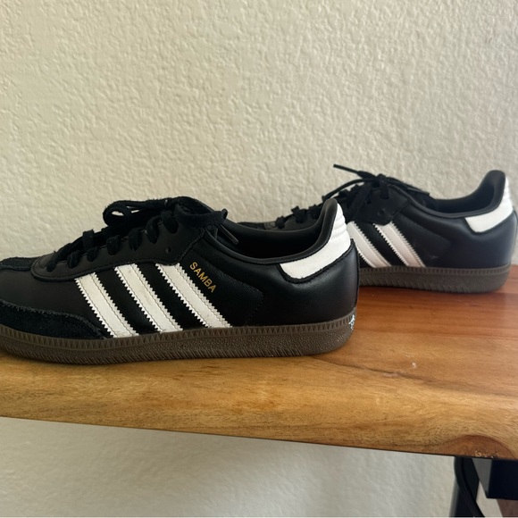 adidas Shoes - adidas Black & White Samba Leather Sneakers